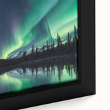 Northern Lights Over Lake and Mountains - Earth Phenomena Wall Art Print