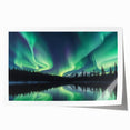 Northern Lights Over Lake and Mountains - Earth Phenomena Wall Art Print