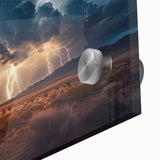 Lightning Storm Over Desert Landscape - Earth Phenomena Wall Art Print