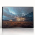 Lightning Storm Over Desert Landscape - Earth Phenomena Wall Art Print
