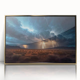 Lightning Storm Over Desert Landscape - Earth Phenomena Wall Art Print