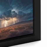 Lightning Storm Over Desert Landscape - Earth Phenomena Wall Art Print