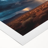 Lightning Storm Over Desert Landscape - Earth Phenomena Wall Art Print