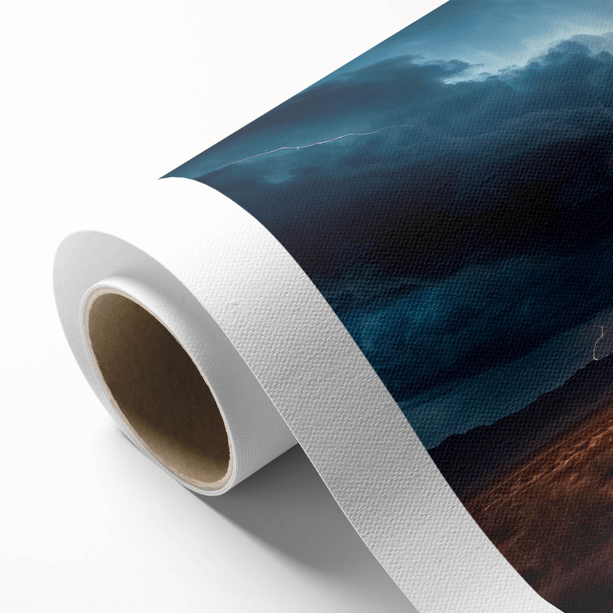 Lightning Storm Over Desert Landscape - Earth Phenomena Wall Art Print