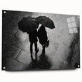 Couple Walking in Rain with Umbrellas - Earthy Phenomena Wall Art Print