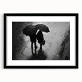 Couple Walking in Rain with Umbrellas - Earthy Phenomena Wall Art Print