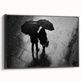 Couple Walking in Rain with Umbrellas - Earthy Phenomena Wall Art Print