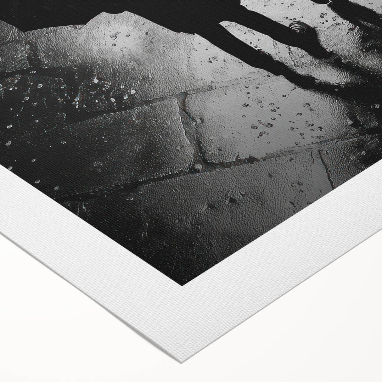 Couple Walking in Rain with Umbrellas - Earthy Phenomena Wall Art Print
