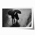 Couple Walking in Rain with Umbrellas - Earthy Phenomena Wall Art Print