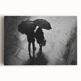 Couple Walking in Rain with Umbrellas - Earthy Phenomena Wall Art Print