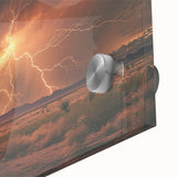 Lightning Storm Over Desert at Sunset - Earthy Phenomena Wall Art Print