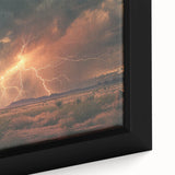 Lightning Storm Over Desert at Sunset - Earthy Phenomena Wall Art Print