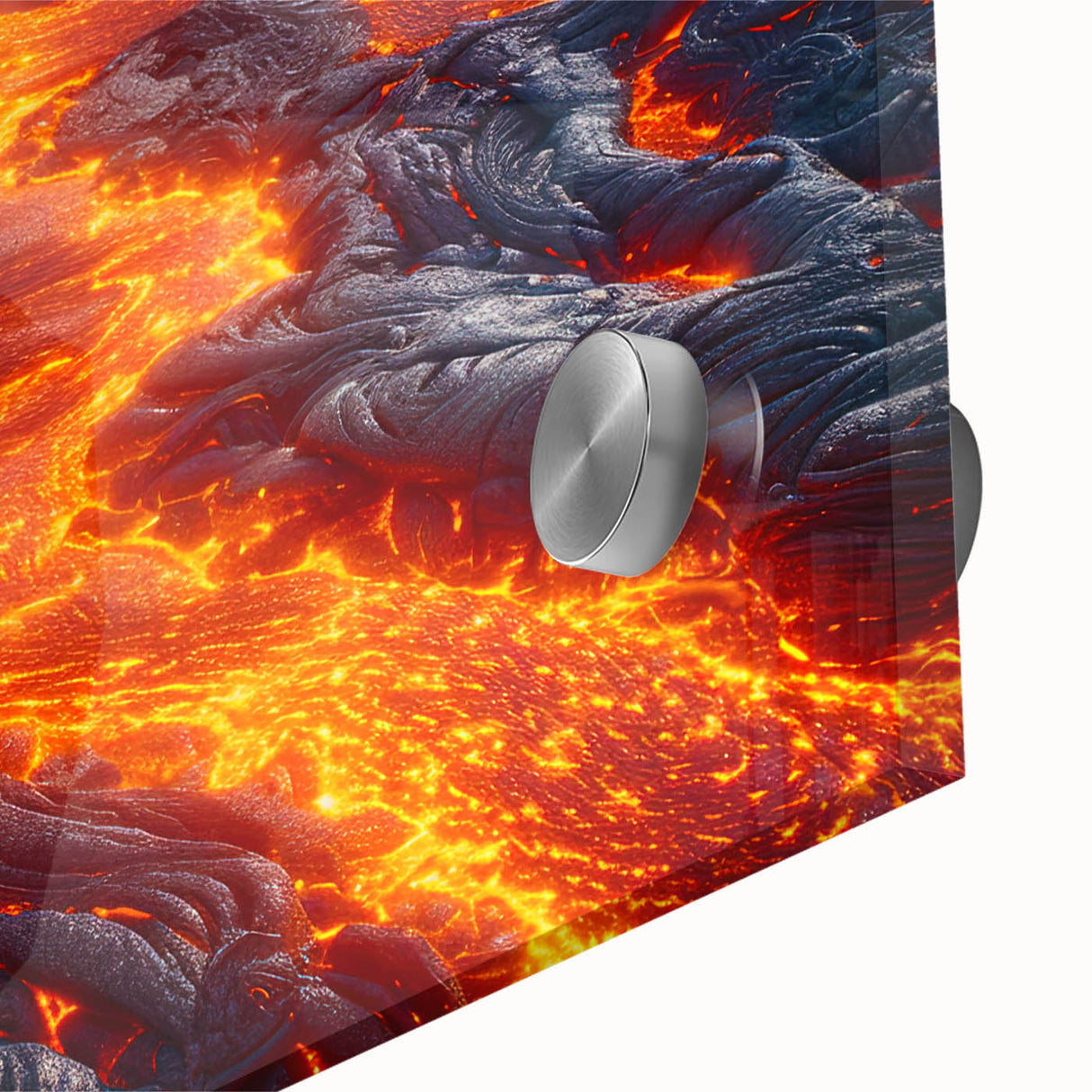 Molten Lava Flowing Over Volcanic Rock - Earth Phenomena Wall Art Print