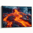 Molten Lava Flowing Over Volcanic Rock - Earth Phenomena Wall Art Print
