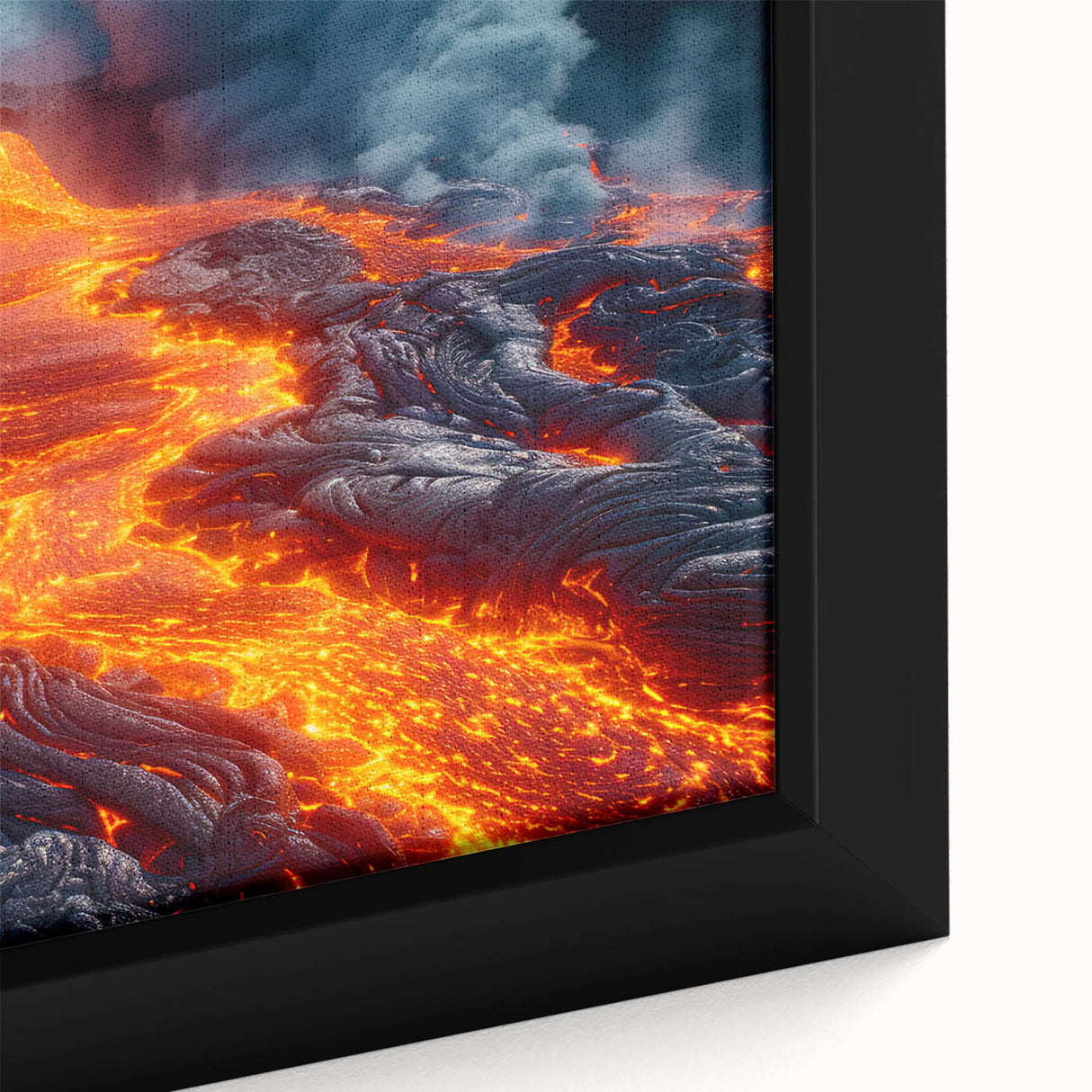 Molten Lava Flowing Over Volcanic Rock - Earth Phenomena Wall Art Print