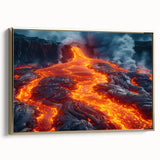 Molten Lava Flowing Over Volcanic Rock - Earth Phenomena Wall Art Print