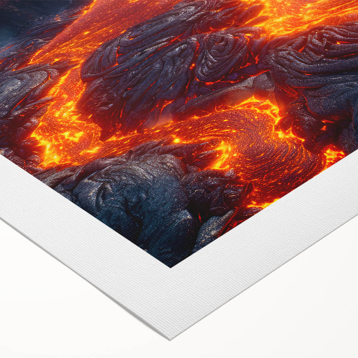 Molten Lava Flowing Over Volcanic Rock - Earth Phenomena Wall Art Print
