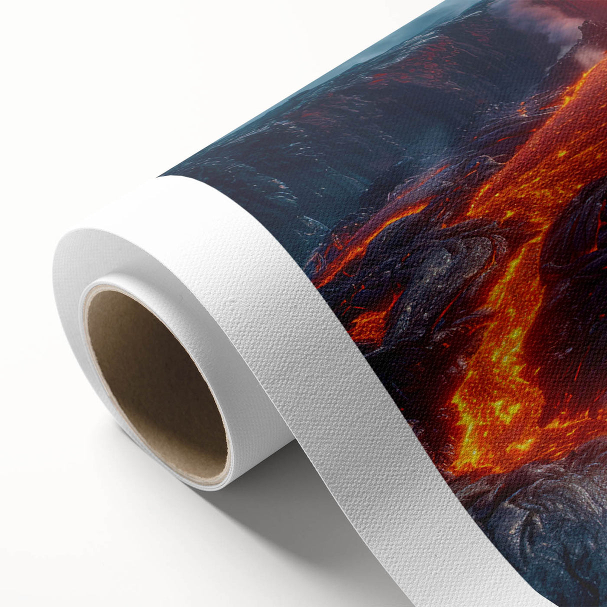 Molten Lava Flowing Over Volcanic Rock - Earth Phenomena Wall Art Print
