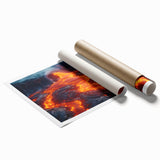 Molten Lava Flowing Over Volcanic Rock - Earth Phenomena Wall Art Print