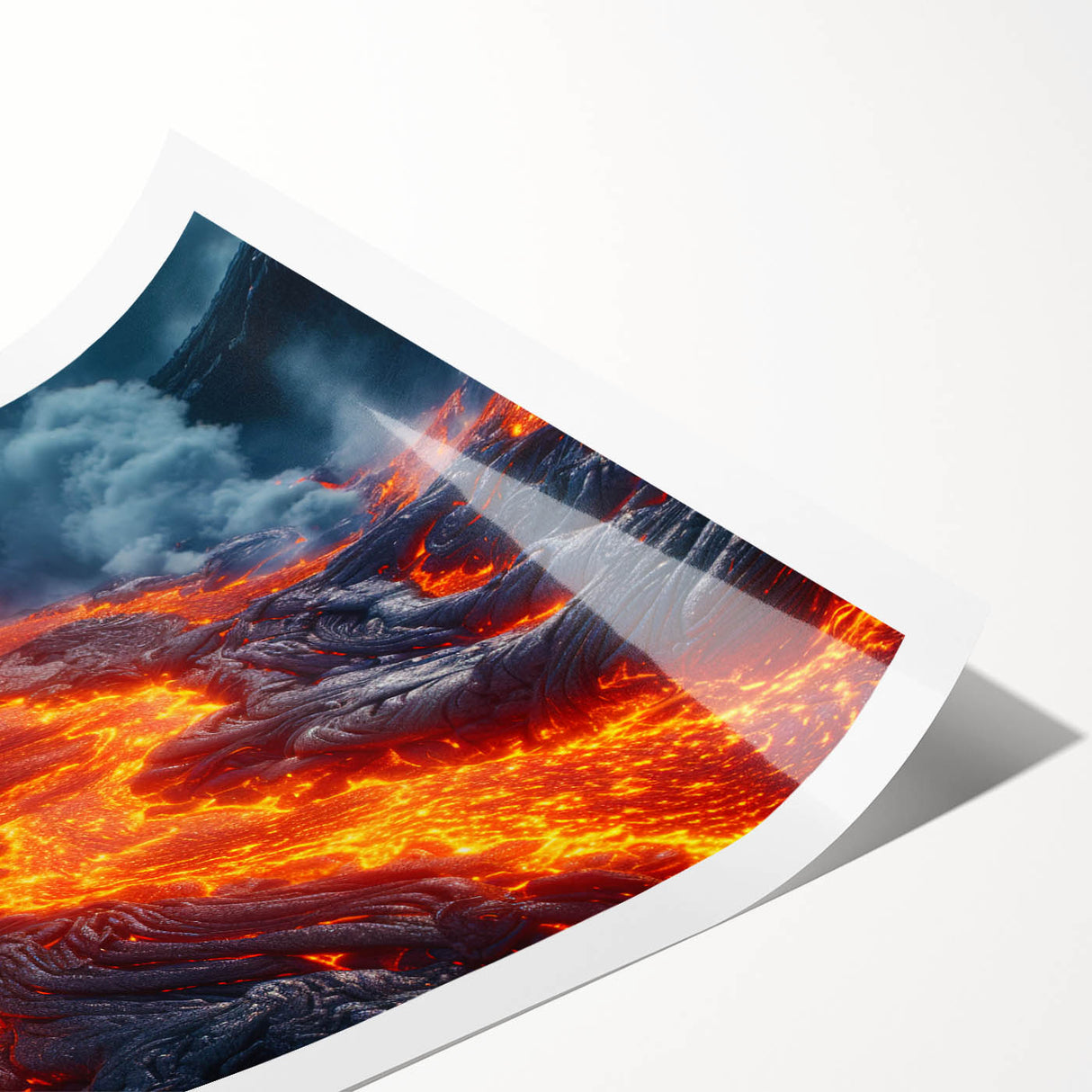 Molten Lava Flowing Over Volcanic Rock - Earth Phenomena Wall Art Print