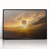 Golden Solar Eclipse Wall Art – Majestic Eclipse Canvas for Home Decor