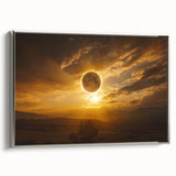 Golden Solar Eclipse Wall Art – Majestic Eclipse Canvas for Home Decor