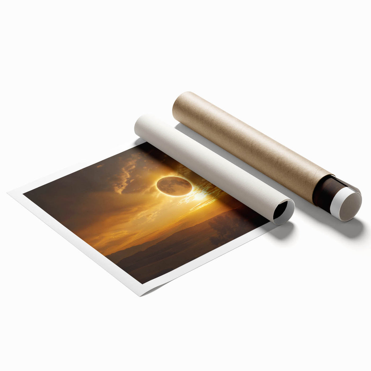 Golden Solar Eclipse Wall Art – Majestic Eclipse Canvas for Home Decor