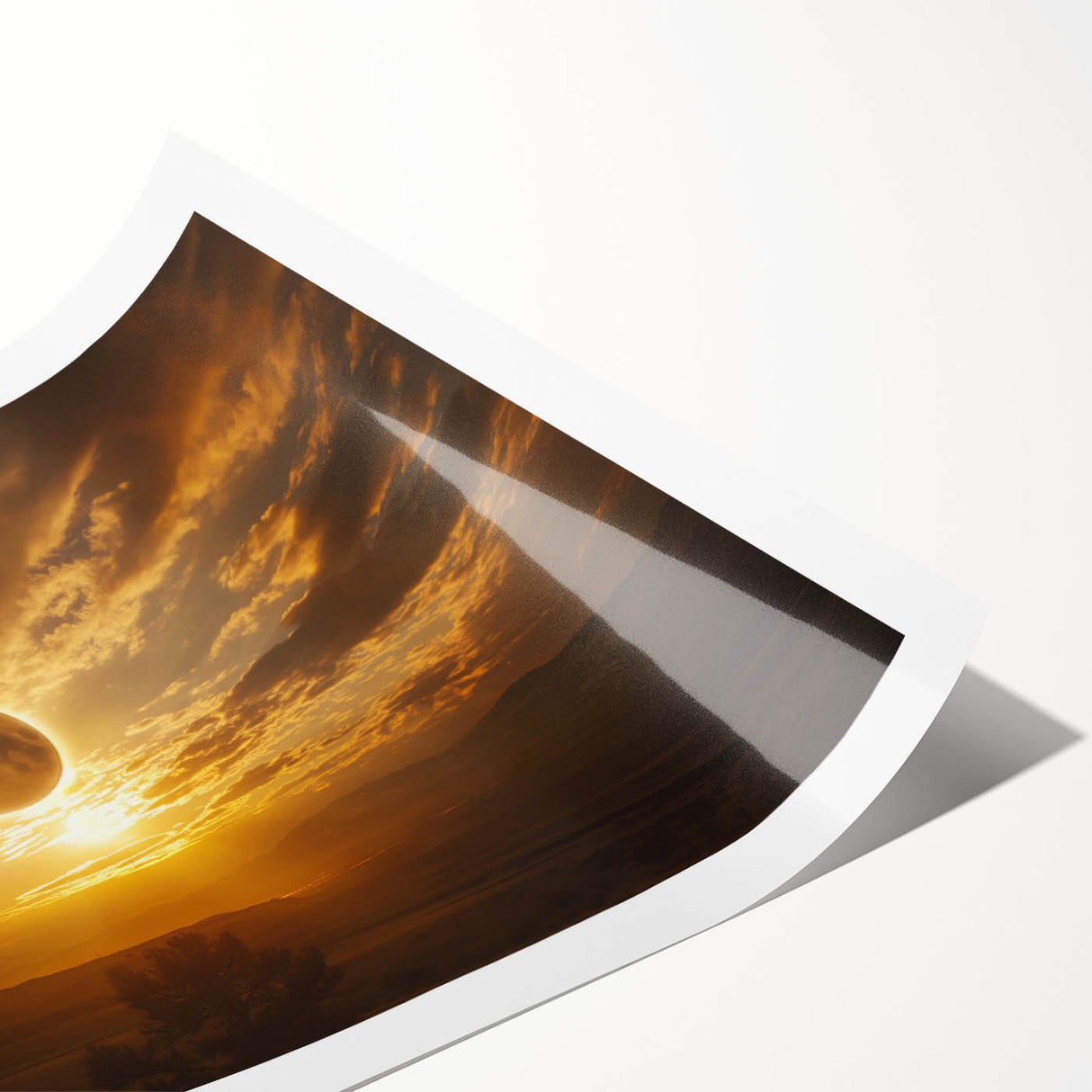 Golden Solar Eclipse Wall Art – Majestic Eclipse Canvas for Home Decor