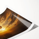 Golden Solar Eclipse Wall Art – Majestic Eclipse Canvas for Home Decor