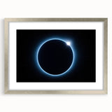 Cosmic Solar Eclipse Wall Art – Black and Blue Eclipse Canvas Print