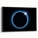 Cosmic Solar Eclipse Wall Art – Black and Blue Eclipse Canvas Print
