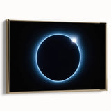Cosmic Solar Eclipse Wall Art – Black and Blue Eclipse Canvas Print
