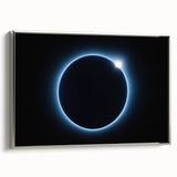 Cosmic Solar Eclipse Wall Art – Black and Blue Eclipse Canvas Print