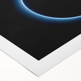 Cosmic Solar Eclipse Wall Art – Black and Blue Eclipse Canvas Print