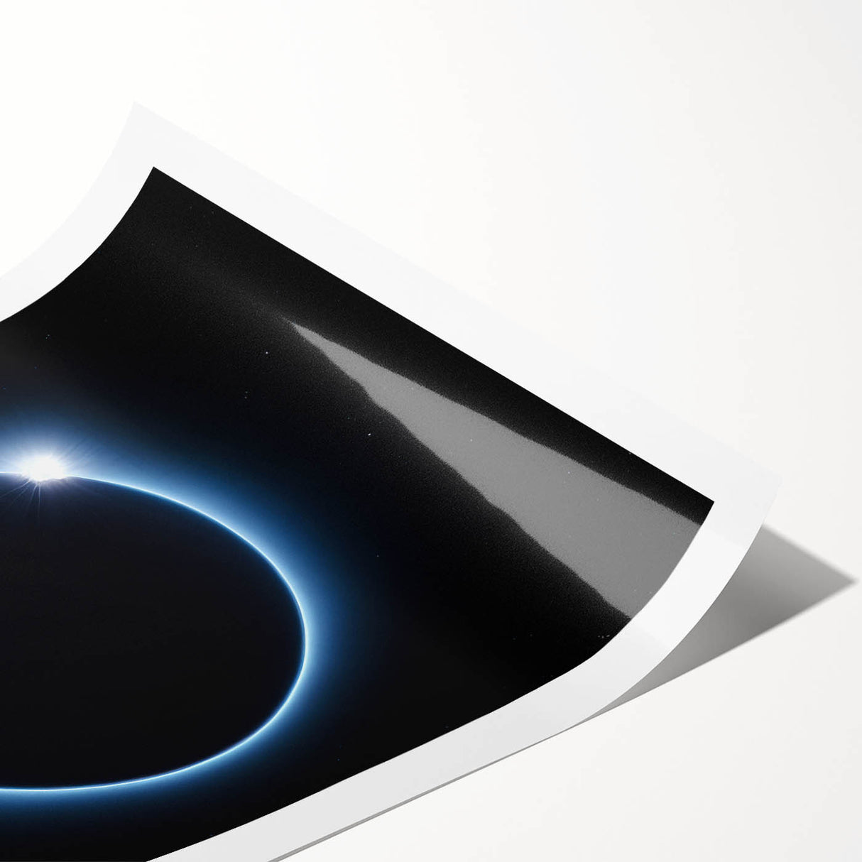 Cosmic Solar Eclipse Wall Art – Black and Blue Eclipse Canvas Print
