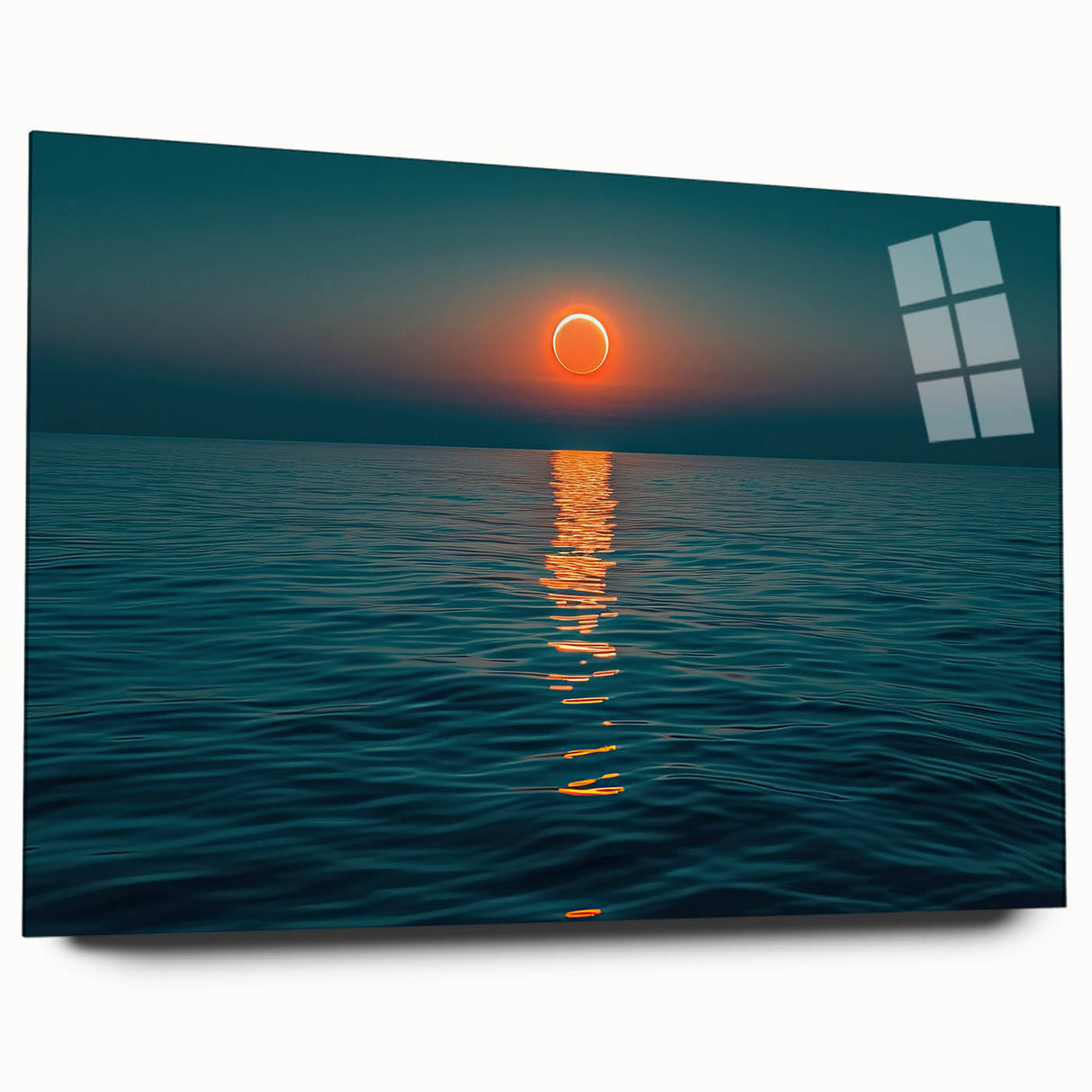 Ocean Eclipse Wall Art – Stunning Solar Eclipse Over Water Canvas Print