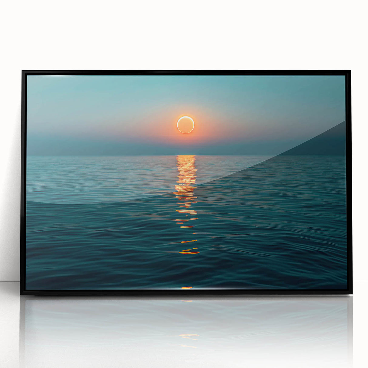 Ocean Eclipse Wall Art – Stunning Solar Eclipse Over Water Canvas Print