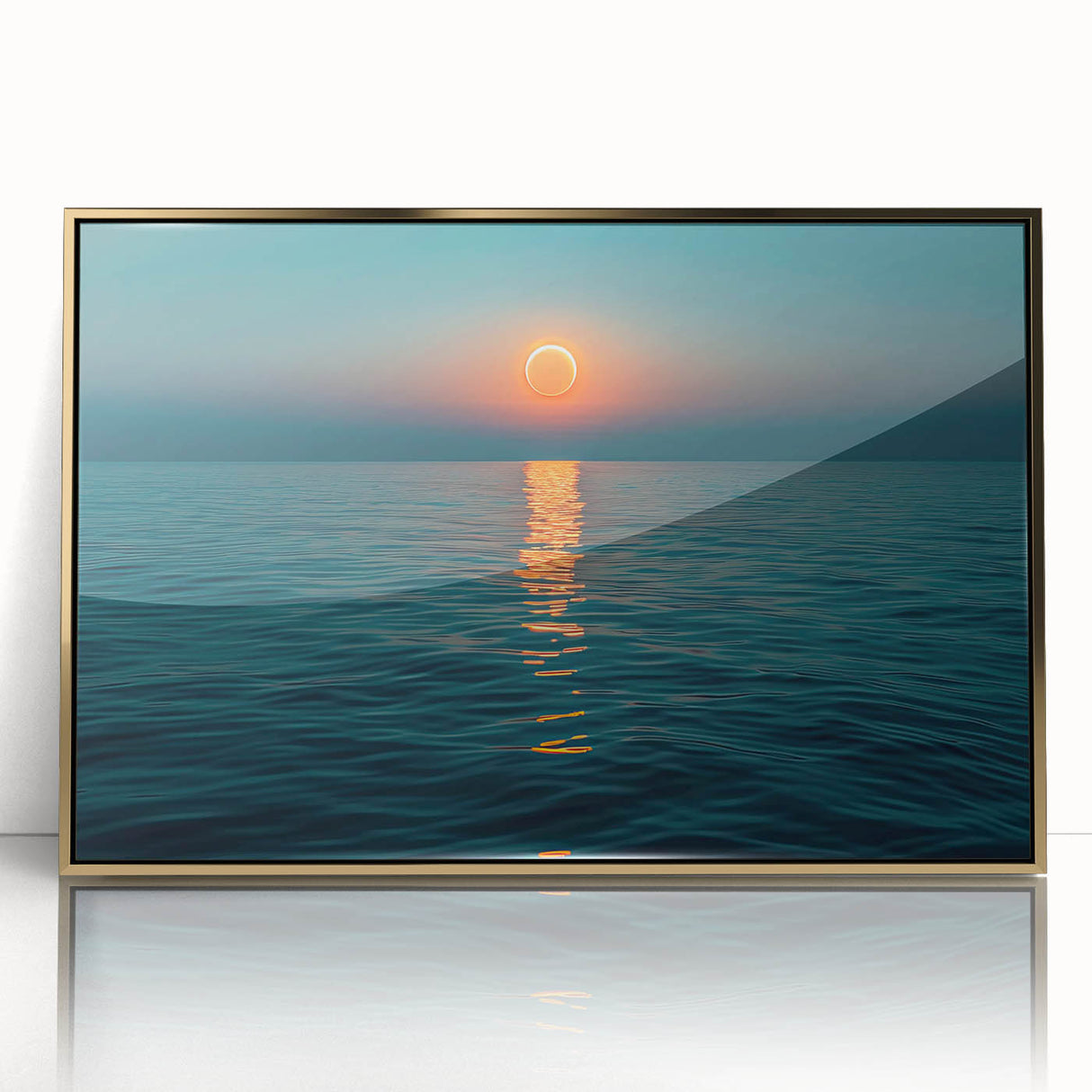 Ocean Eclipse Wall Art – Stunning Solar Eclipse Over Water Canvas Print