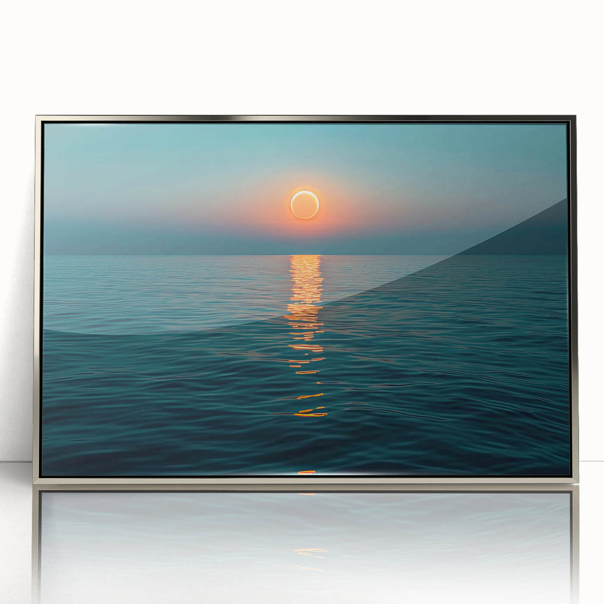 Ocean Eclipse Wall Art – Stunning Solar Eclipse Over Water Canvas Print