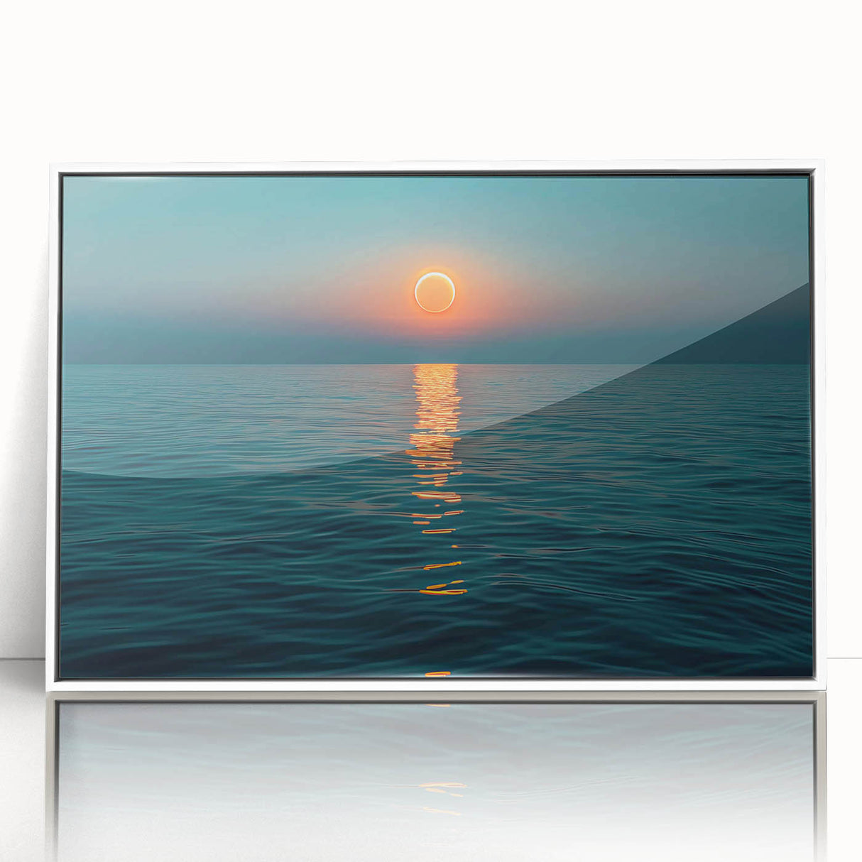 Ocean Eclipse Wall Art – Stunning Solar Eclipse Over Water Canvas Print