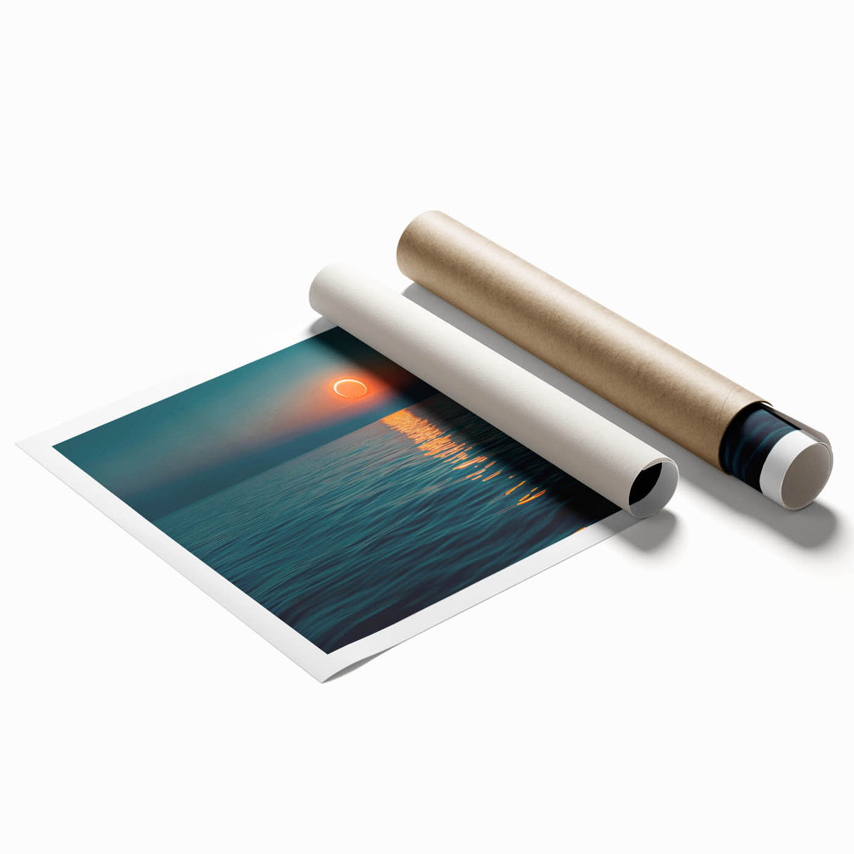 Ocean Eclipse Wall Art – Stunning Solar Eclipse Over Water Canvas Print