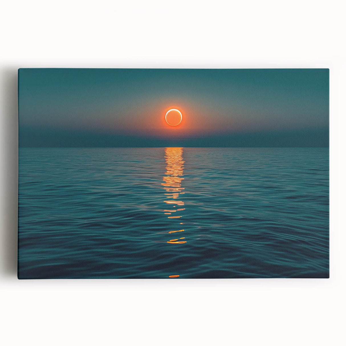 Ocean Eclipse Wall Art – Stunning Solar Eclipse Over Water Canvas Print