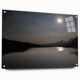 Serene Solar Eclipse Wall Art – Mountain and Lake Eclipse Canvas Print