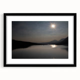 Serene Solar Eclipse Wall Art – Mountain and Lake Eclipse Canvas Print