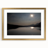 Serene Solar Eclipse Wall Art – Mountain and Lake Eclipse Canvas Print