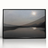 Serene Solar Eclipse Wall Art – Mountain and Lake Eclipse Canvas Print