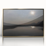 Serene Solar Eclipse Wall Art – Mountain and Lake Eclipse Canvas Print