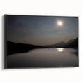 Serene Solar Eclipse Wall Art – Mountain and Lake Eclipse Canvas Print