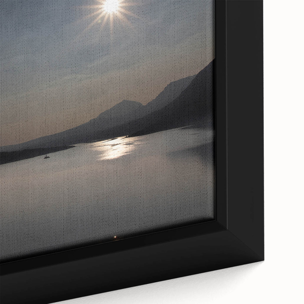Serene Solar Eclipse Wall Art – Mountain and Lake Eclipse Canvas Print