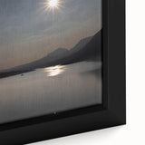 Serene Solar Eclipse Wall Art – Mountain and Lake Eclipse Canvas Print